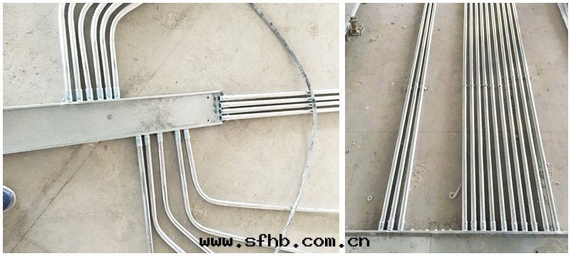 管(guǎn)道(dào)预埋-鋼(gāng)管(guǎn)壁(bì)厚均匀，合理(lǐ)架構连接緊密，管(guǎn)口(kǒu)光(guāng)滑，护口(kǒu)齊全(quán)，整齊美(měi)觀。